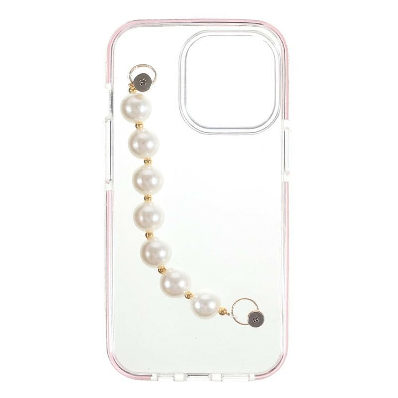 Coque iPhone 13 Pro Silicone Bracelet Perles