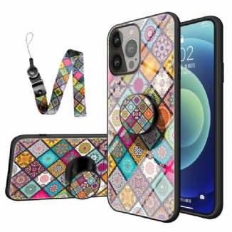 Coque iPhone 13 Pro Support Magnétique Patchwork