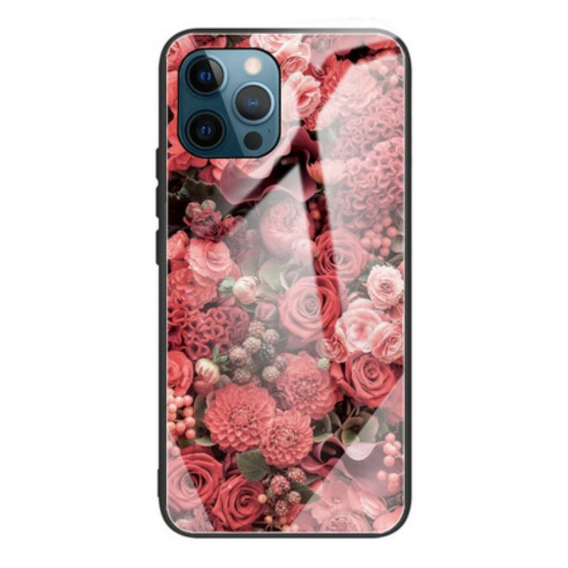 Coque iPhone 13 Pro Verre trempé Fleurs Roses