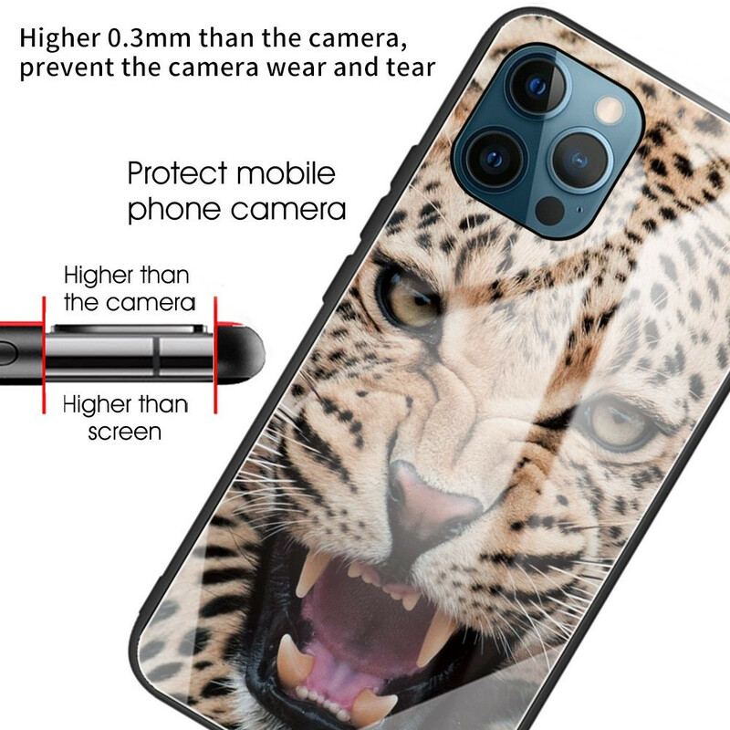 Coque iPhone 13 Pro Verre Trempé Léopard