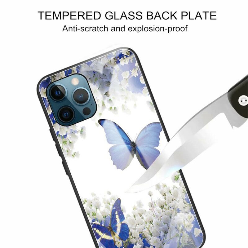 Coque iPhone 13 Pro Verre Trempé Papillons Design