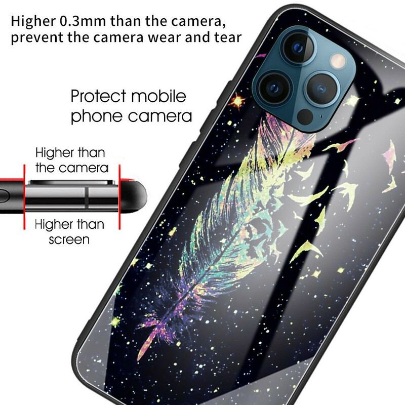 Coque iPhone 13 Pro Verre Trempé Plume