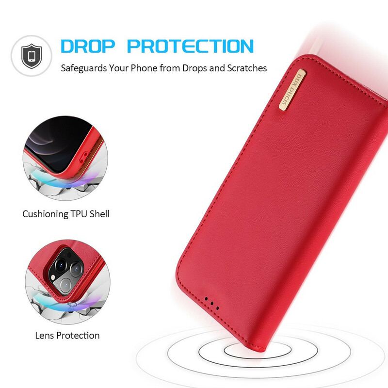 Flip Cover iPhone 13 Pro Cuir Fendu RFID DUX DUCIS