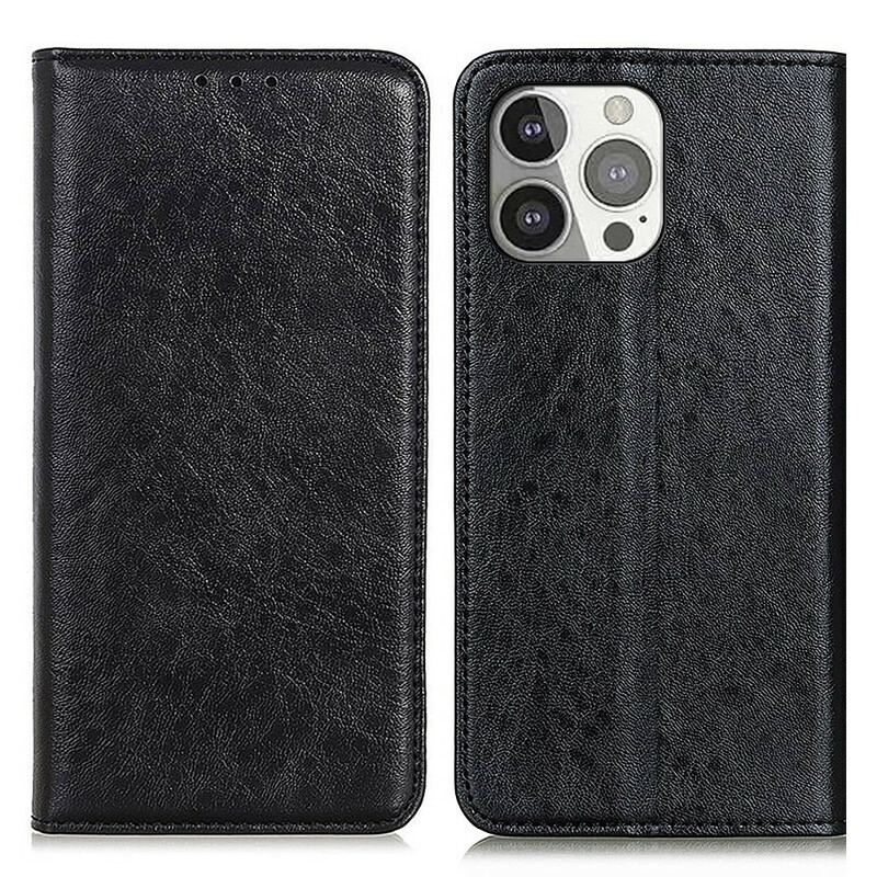 Flip Cover iPhone 13 Pro Cuir Fendu Texturé