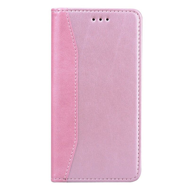 Flip Cover iPhone 13 Pro Effet Cuir Business Bicolore