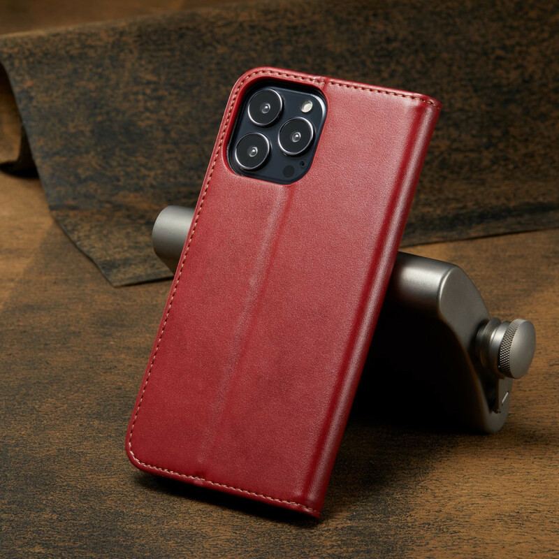 Flip Cover iPhone 13 Pro Simili Cuir Sobriété