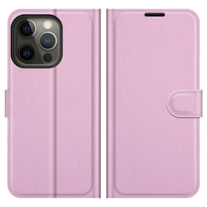 Housse iPhone 13 Pro Effet Cuir Litchi Classique