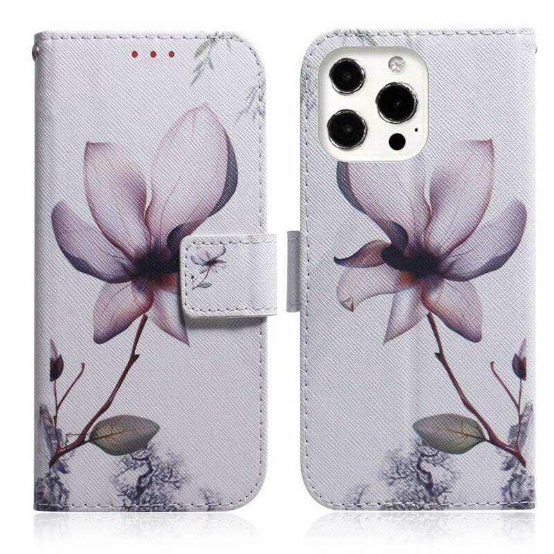 Housse iPhone 13 Pro Fleur Vieux Rose