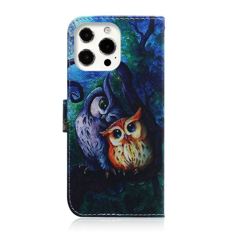 Housse iPhone 13 Pro Peinture de Hiboux