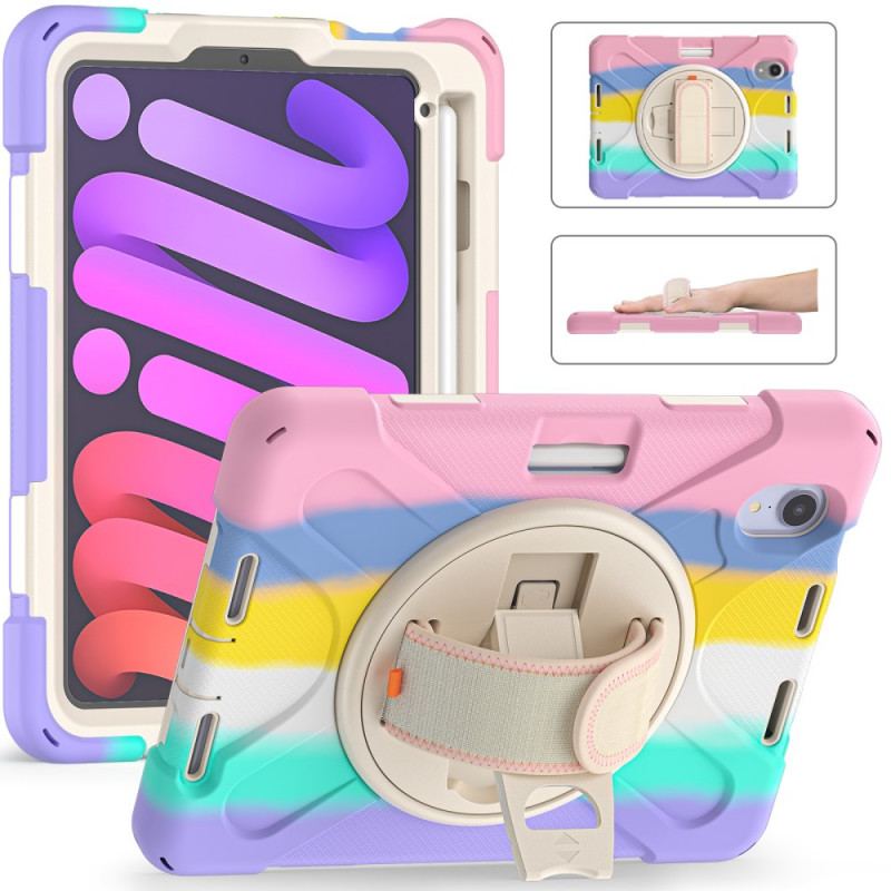 Coque iPad Mini 6 (2021) Support Mains Libres et Sangle Color