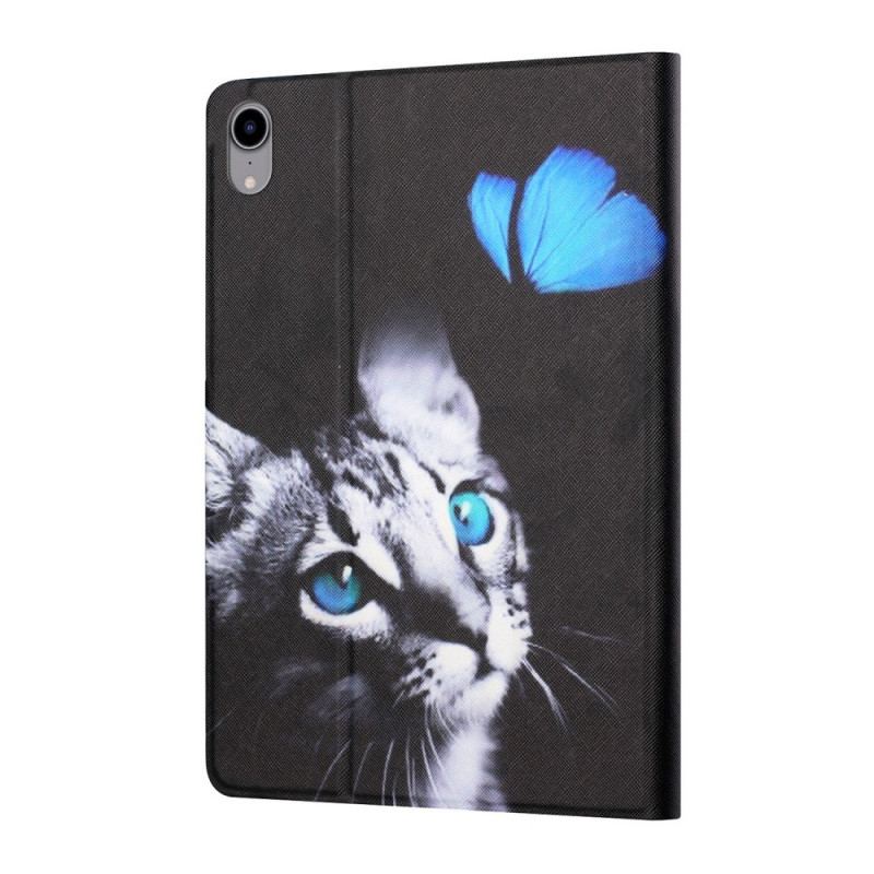 Housse iPad Mini 6 (2021) Chat et Papillon Bleu