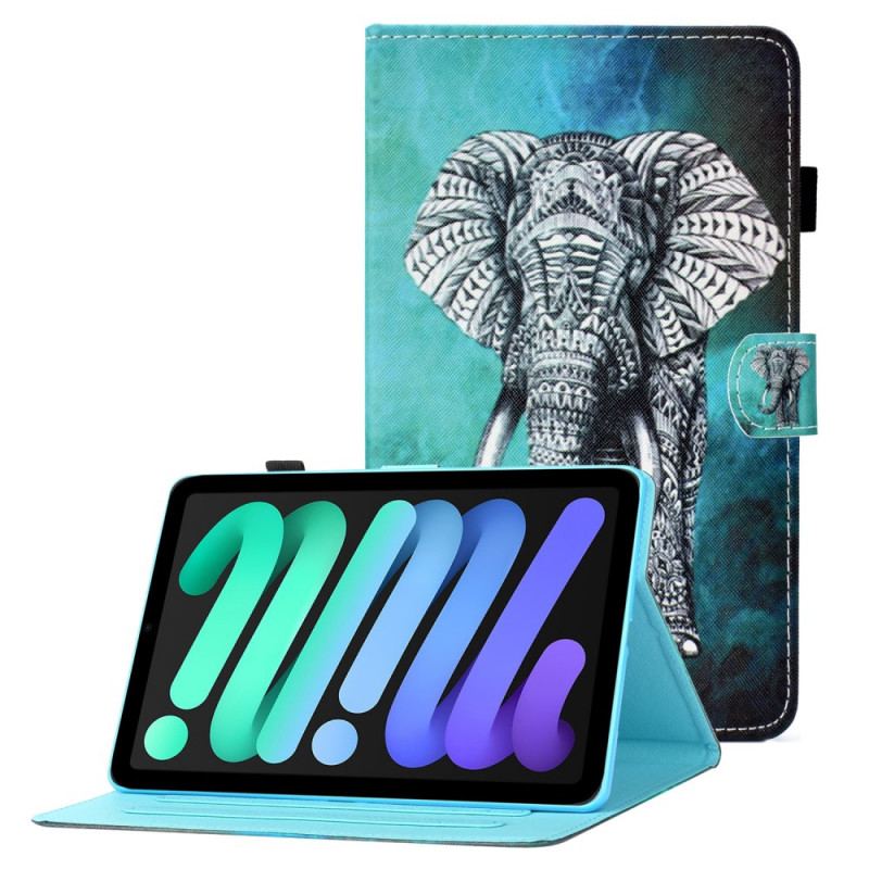 Housse iPad Mini 6 (2021) Éléphant Tribal