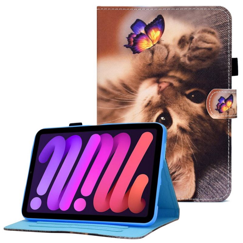 Housse iPad Mini 6 (2021) Mon Chaton et Papillon