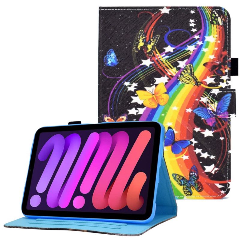 Housse iPad Mini 6 (2021) Papillons Arc-en-Ciel