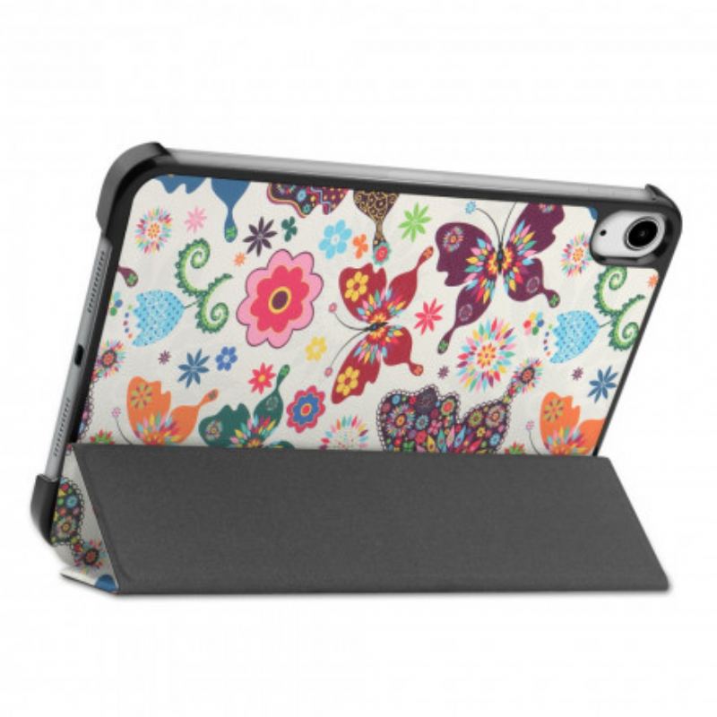 Smart Case iPad Mini 6 (2021) Renforcée Papillons et Fleurs