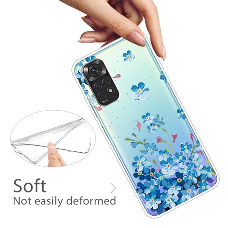 Coque Xiaomi Redmi Note 11 Pro /  Note 11 Pro 5G Bouquet de Fleurs Bleues