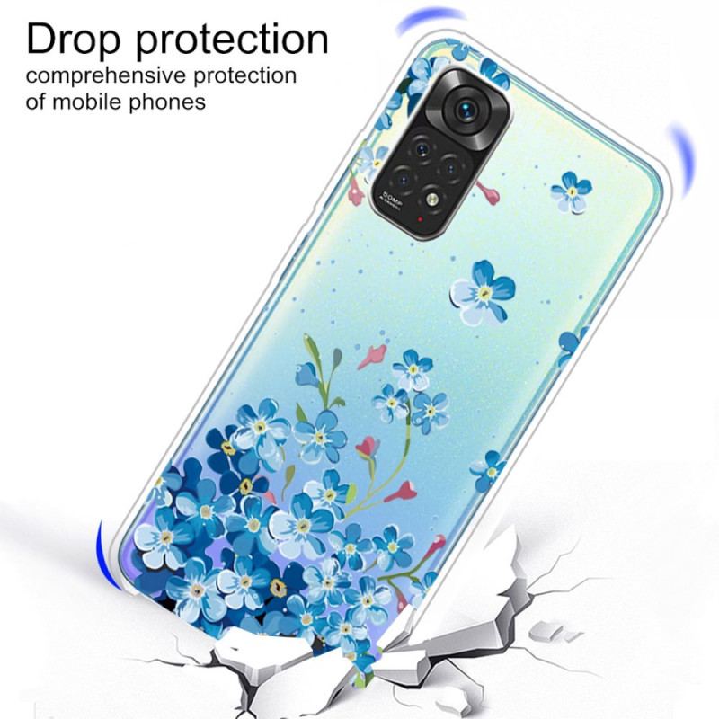 Coque Xiaomi Redmi Note 11 Pro /  Note 11 Pro 5G Bouquet de Fleurs Bleues