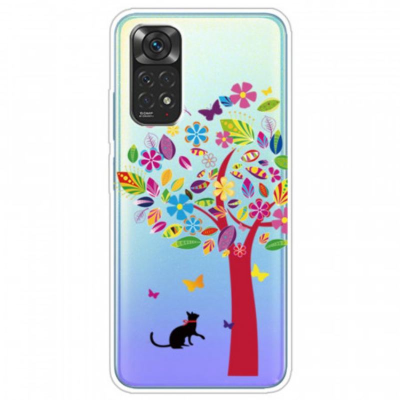 Coque Xiaomi Redmi Note 11 Pro /  Note 11 Pro 5G Chat sous l'Arbre Coloré