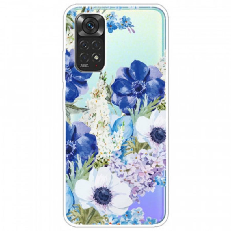 Coque Xiaomi Redmi Note 11 Pro /  Note 11 Pro 5G Fleurs Bleues Aquarelle