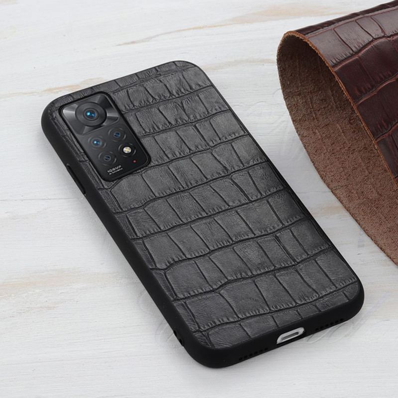 Coque Xiaomi Redmi Note 11 Pro / Note 11 Pro 5G Véritable Cuir Texture Crocodile