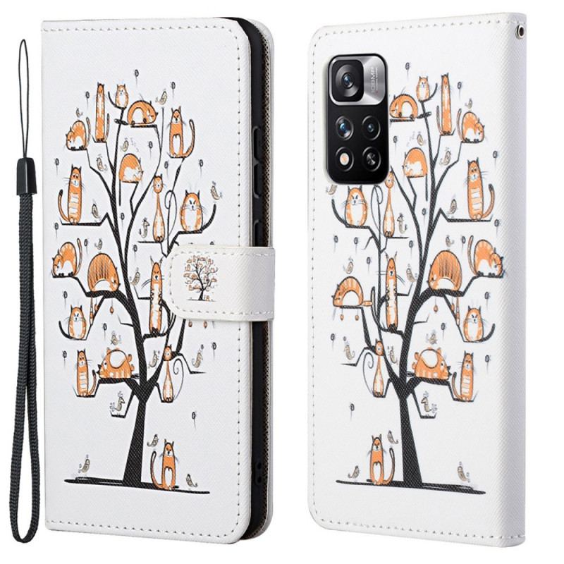 Housse Xiaomi Redmi Note 11 Pro / Note 11 Pro 5G Funky Cats à Lanière