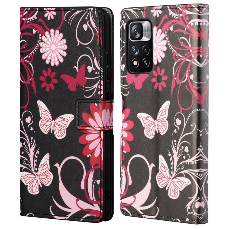 Housse Xiaomi Redmi Note 11 Pro / Note 11 Pro 5G Papillons et Fleurs