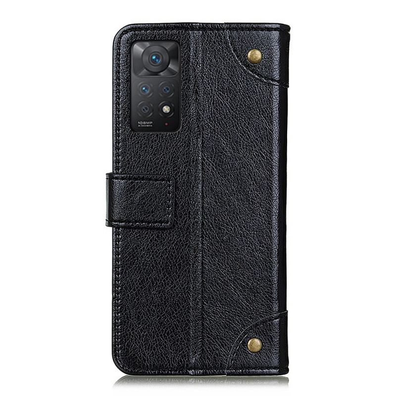 Housse Xiaomi Redmi Note 11 Pro / Note 11 Pro 5G Style Cuir Nappa Rivets Vintage