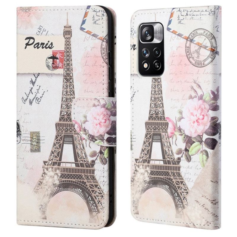 Housse Xiaomi Redmi Note 11 Pro / Note 11 Pro 5G Tour Eiffel Rétro