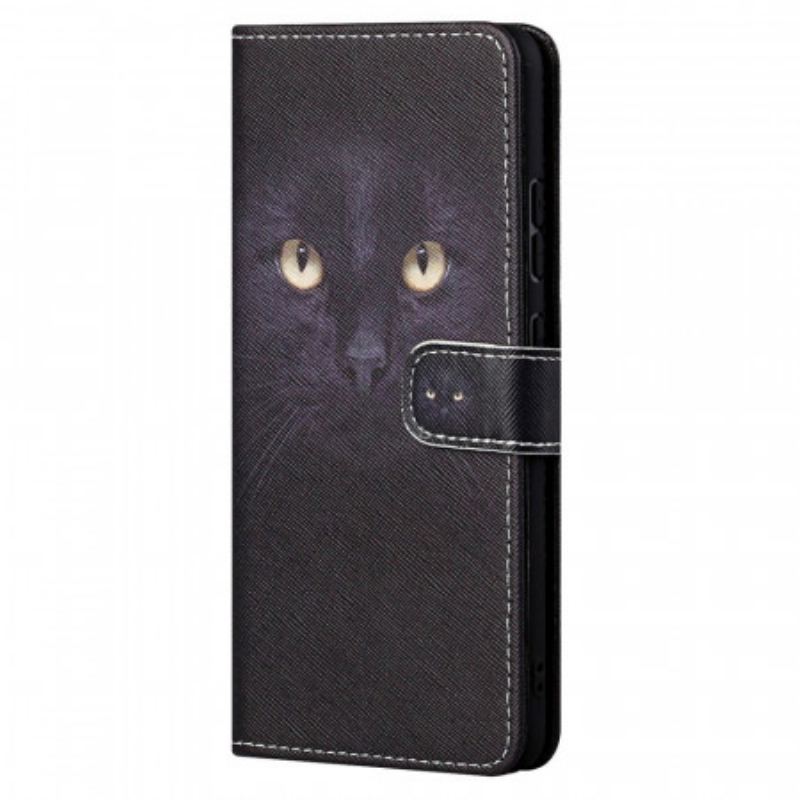 Housse Xiaomi Redmi Note 11 Pro / Note 11 Pro 5G Yeux de Chat Noir à Lanière