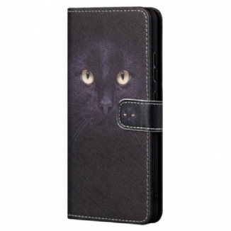 Housse Xiaomi Redmi Note 11 Pro / Note 11 Pro 5G Yeux de Chat Noir à Lanière