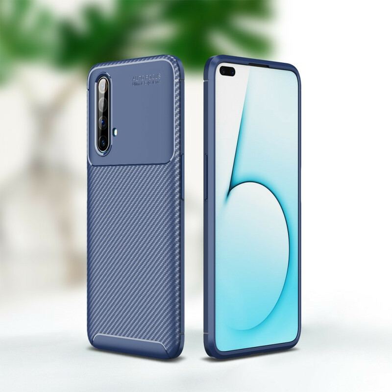 Coque Realme X50 Flexible Texture Fibre Carbone