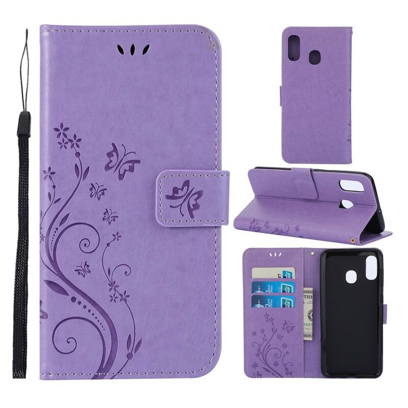 Housse Samsug Galaxy A30 / A20 Papillons et Fleurs