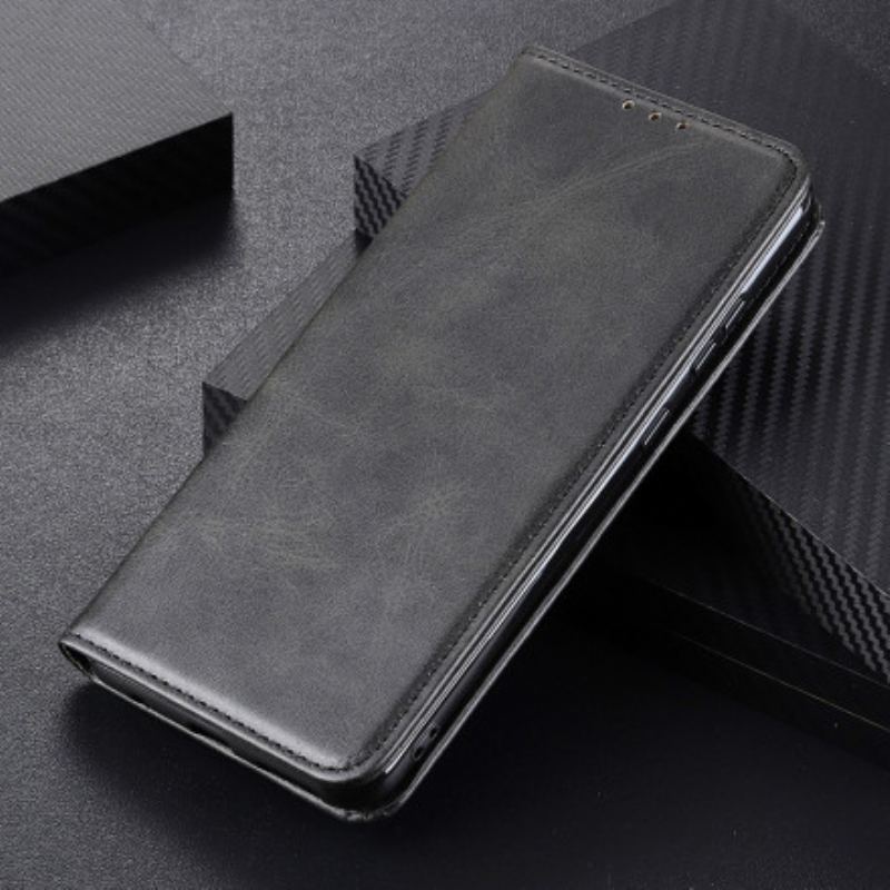 Flip Cover Motorola G60s Cuir Fendu Mat