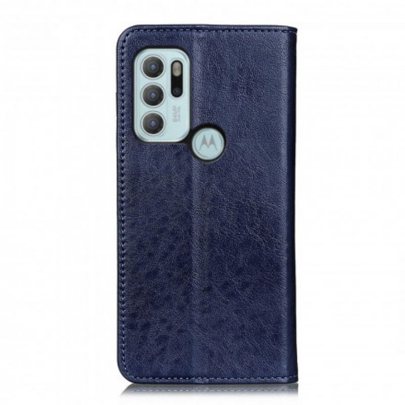 Flip Cover Motorola G60s Cuir Fendu Texturé