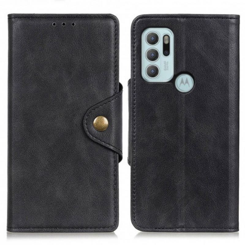 Housse Motorola G60s Simili Cuir Bouton