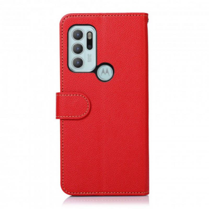 Housse Motorola G60s Style Litchi RFID KHAZNEH