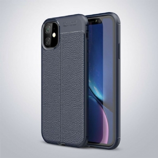 Coque iPhone 11 Effet Cuir Litchi Double Line