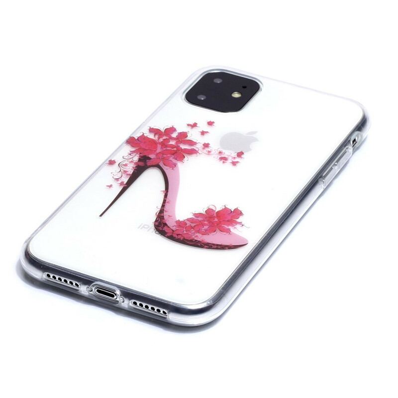 Coque iPhone 11 Escarpin Fleuri