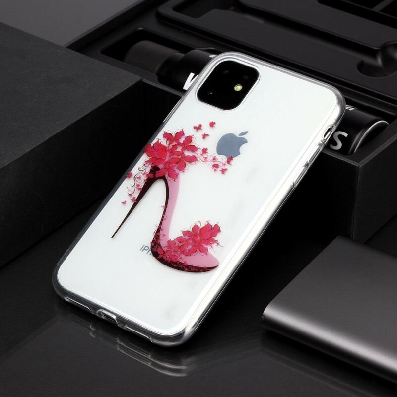 Coque iPhone 11 Escarpin Fleuri