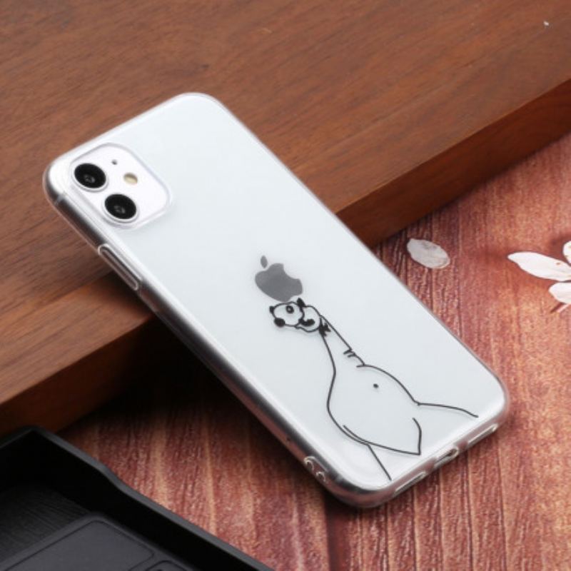 Coque iPhone 11 Jeux de Panda et d'Éléphant Logo