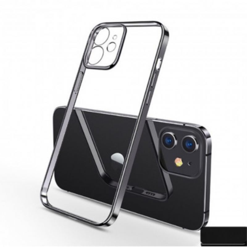 Coque iPhone 11 Transparente Rebords Style Métal SULADA