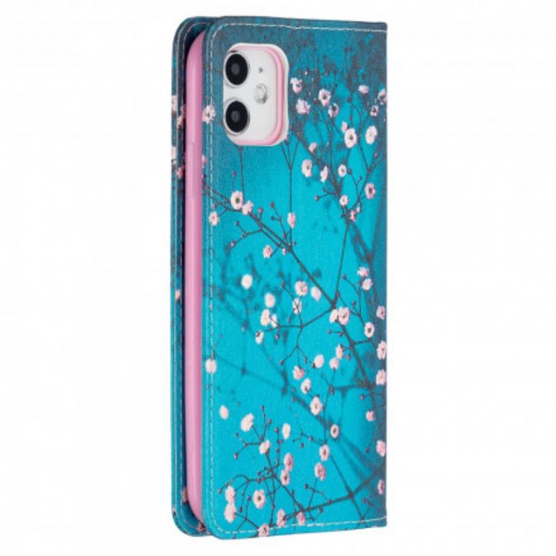 Flip Cover iPhone 11 Branches Fleuries