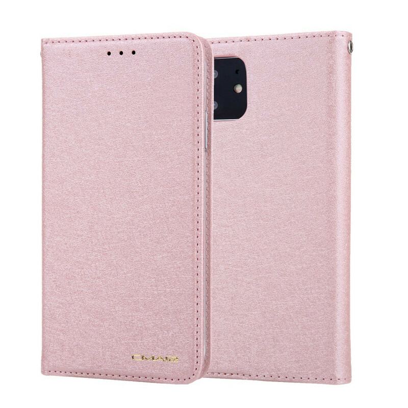 Flip Cover iPhone 11 Effet Cuir Texture Soie