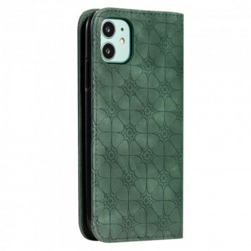 Flip Cover iPhone 11 Fleurs Baroques