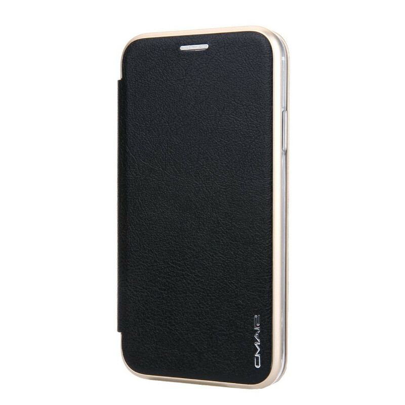 Flip Cover iPhone 11 Simili Cuir Rebords Métallisé