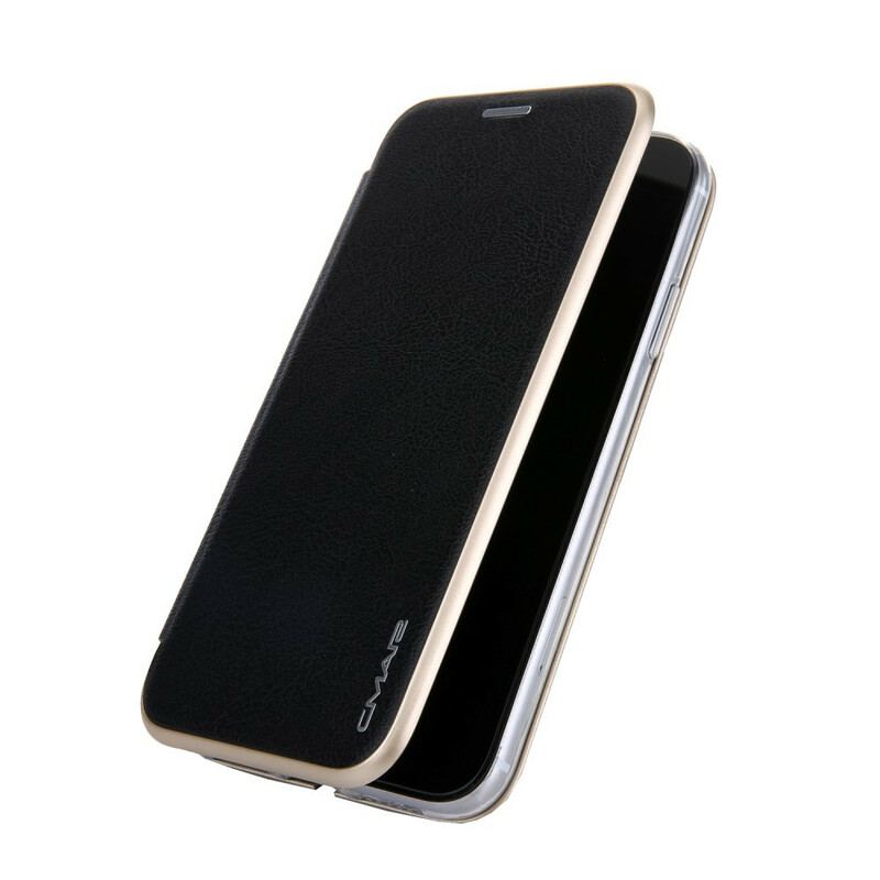 Flip Cover iPhone 11 Simili Cuir Rebords Métallisé