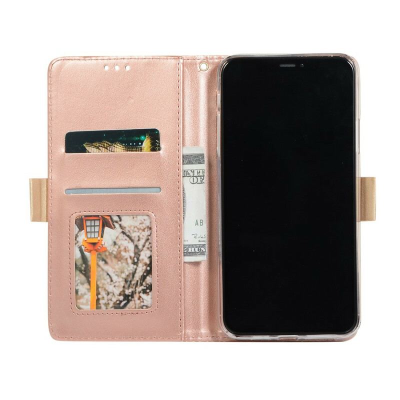 Housse iPhone 11 Dentelle Porte-Monnaie à Lanière