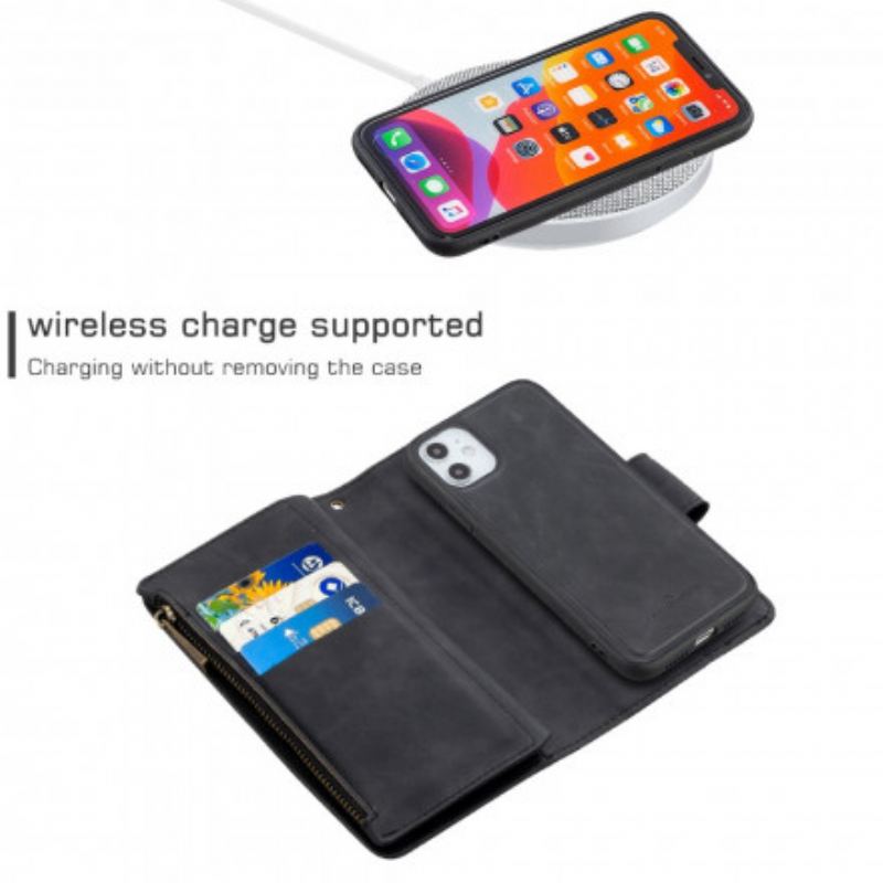 Housse iPhone 11 Multi-Fonctionnelle avec Pochette Fermeture Éclair