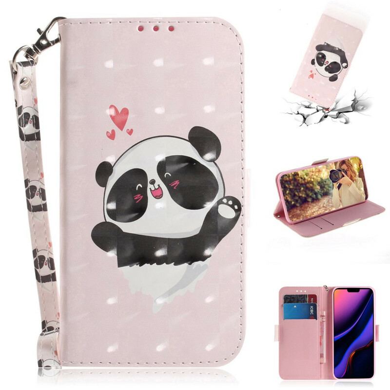 Housse iPhone 11 Panda Love à Lanière