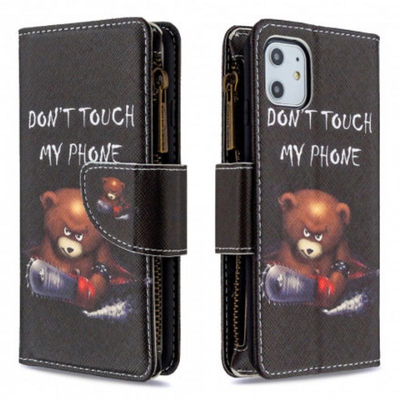 Housse iPhone 11 Poche Zippée Ours